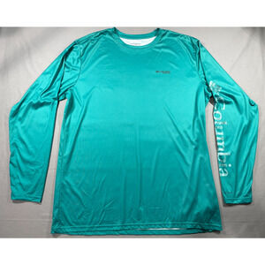 Columbia PFG Men’s Blue Green Pullover Crewneck Long Sleeve Regular Size XXL